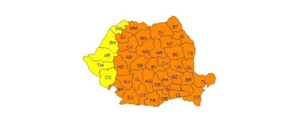 Cod Portocaliu și Galben de ger în toată ţara