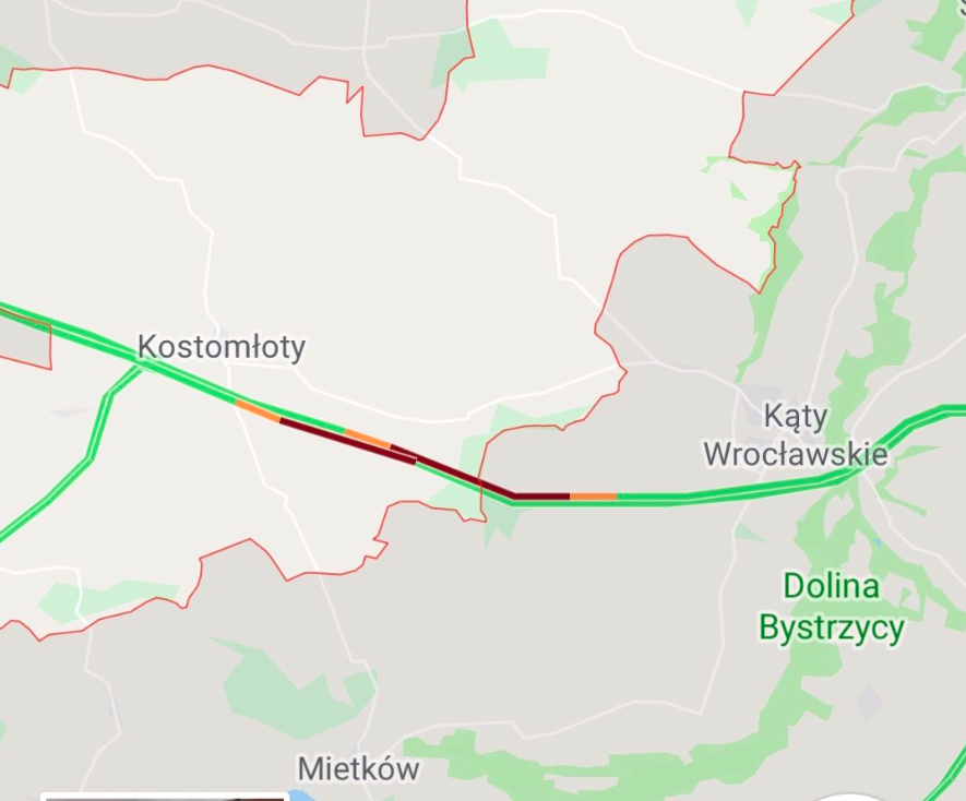 Na autostradzie A4 w kierunku Wrocławia między węzłami Kąty Wrocławskie i Kostomłoty (na 130 kilometrze) doszło dziś rano do wypadku. Zablokowane są jezdnie w obu kierunkach. Na miejscu zdarzenia lądował helikopter Lotniczego Pogotowia Ratunkowego. Jak informuje oddział GDDKiA we Wrocławiu, utrudnienia mogą potrwać nawet do południa. Policja kieruje kierowców na objazd przez Pietrzykowice.