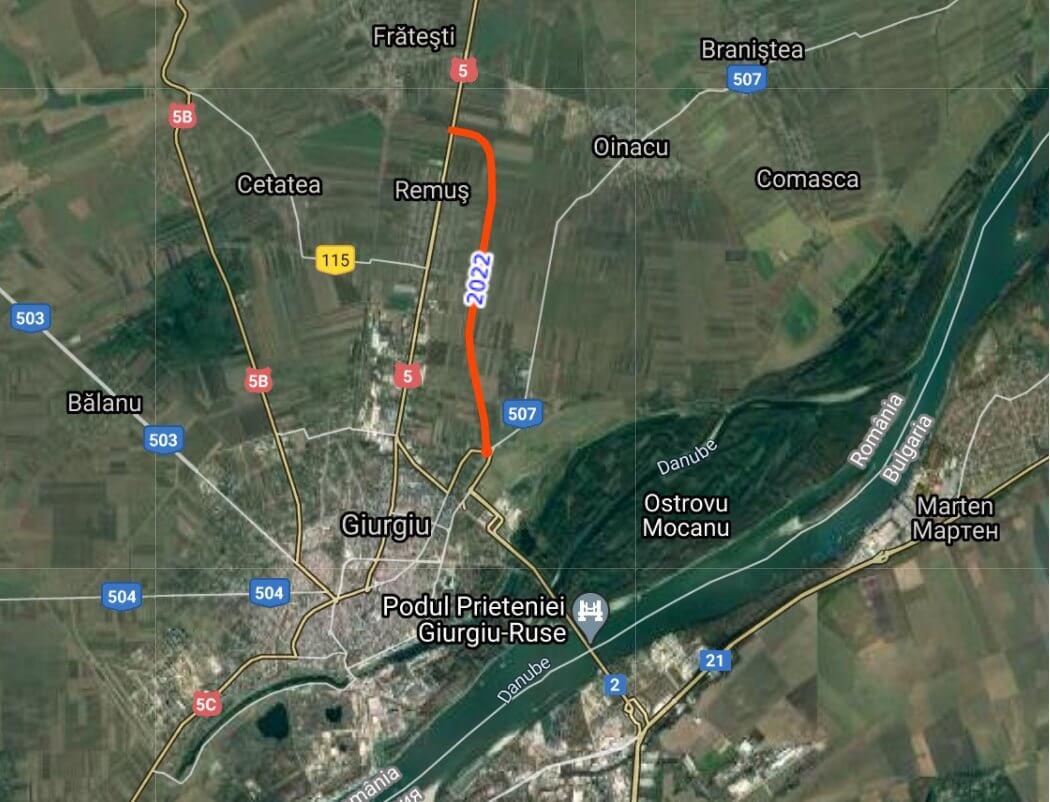 Drumul de legătură București-Giurgiu DN5 bate pasul pe loc