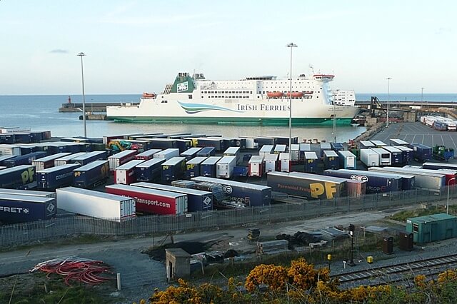 Lorry freight transport from Ireland to Britain falls by a third post-Brexit