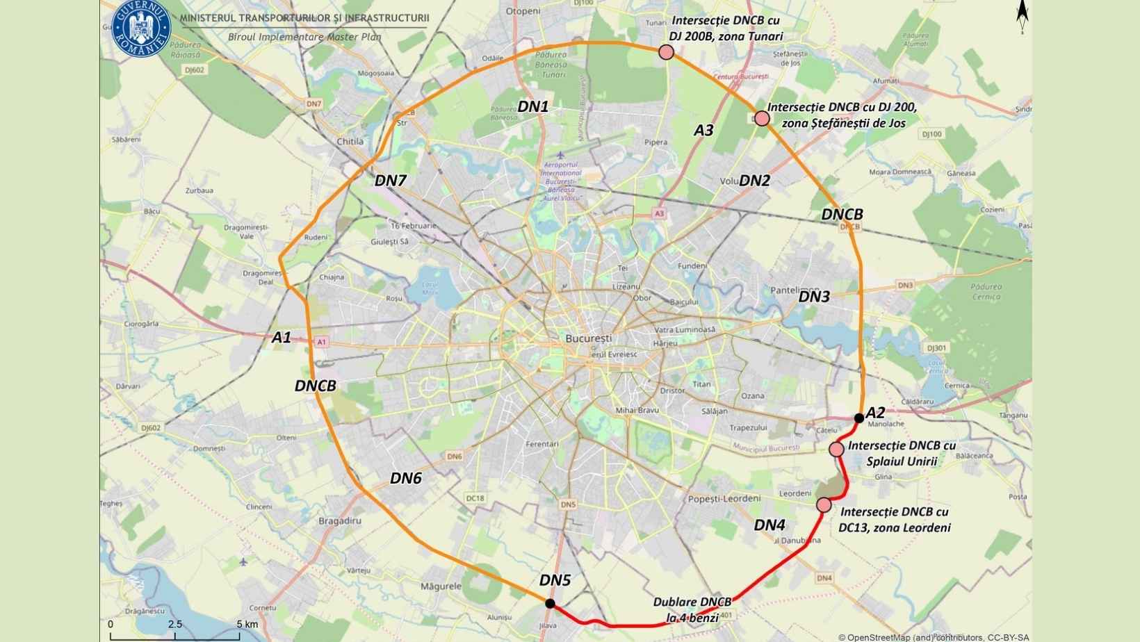 Ministerul Transporturilor intenționează să fluidizeze traficul pe centura Bucureștiului prin lărgirea acesteia la 4 benzi între DN5 și A2