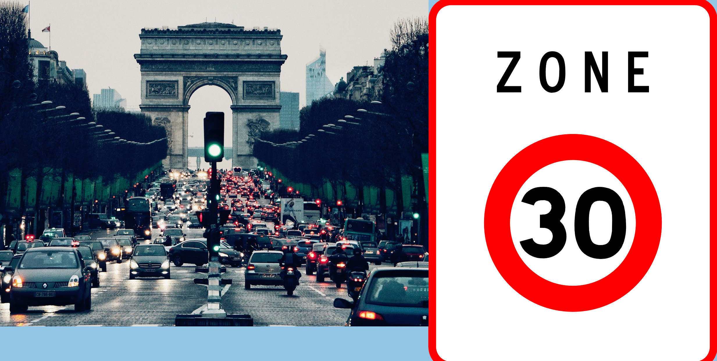Nuo rugsėjo 1 automobilių greitis Paryžiuje ribojamas iki 30 km/val.