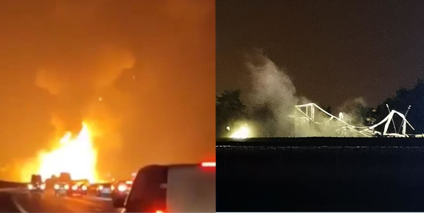 Wybuch naczepy z dezodorantami na autostradzie. Z pojazdu zostały zgliszcza