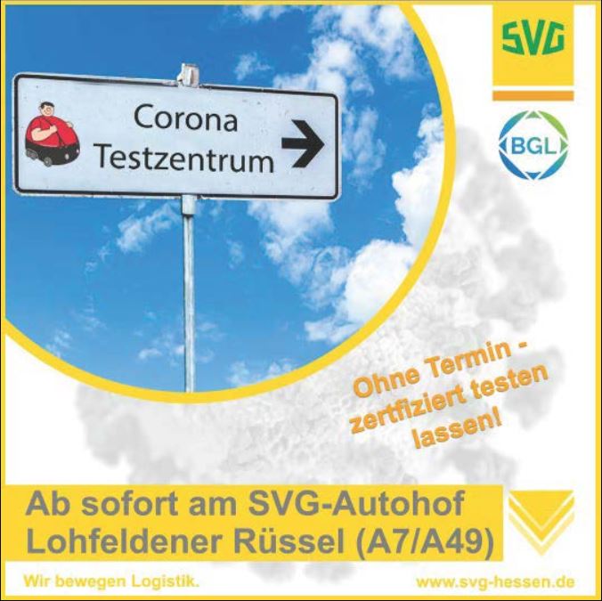 Corona-Testung für Lkw-Fahrer ab sofort am SVG-Autohof möglich
