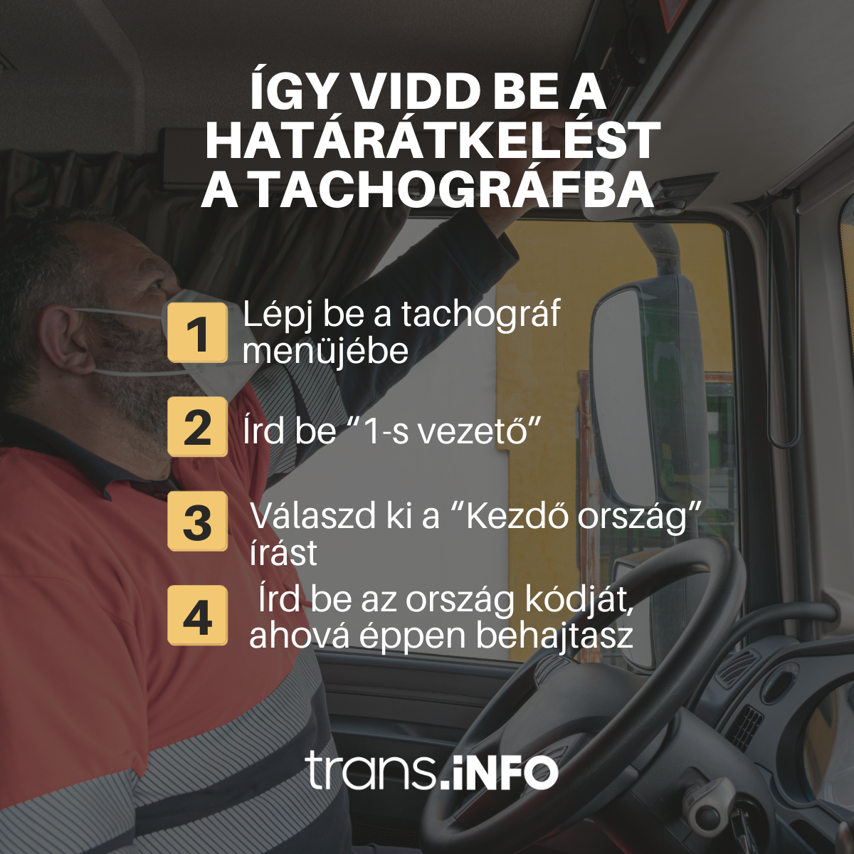 Így rögzítsd a határátlépést a tachográfon – letölthető útmutató