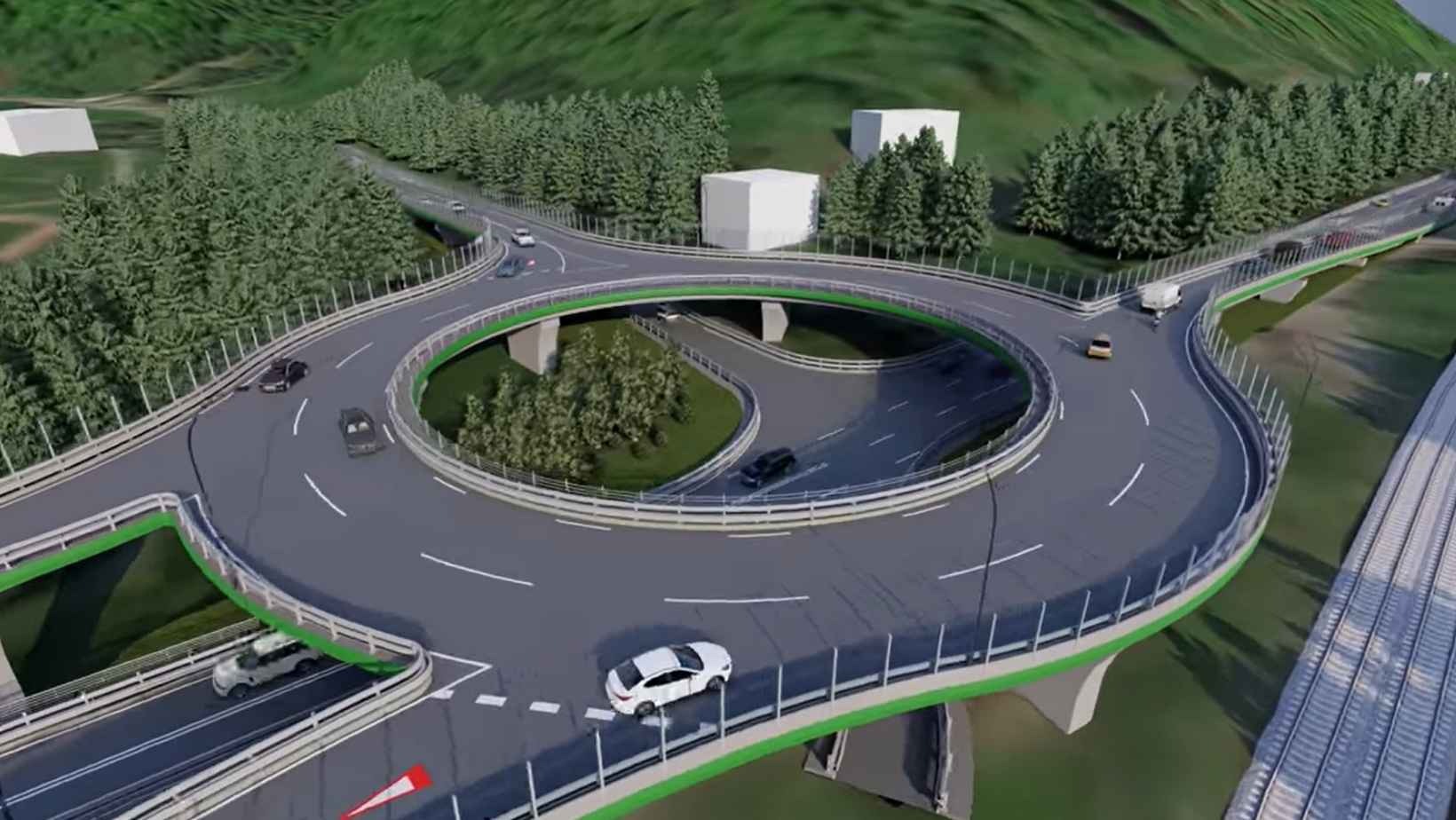 Un sens giratoriu suspendat va fi realizat la intersecția DN1 cu DN73A (Predeal-Râșnov)