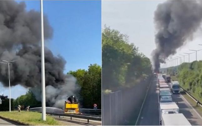 Belgia: Un șofer de camion român a salvat un coleg dintr-un incendiu de proporții